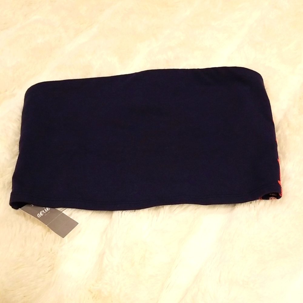 NWT Aerie Accented Navy tube top, S